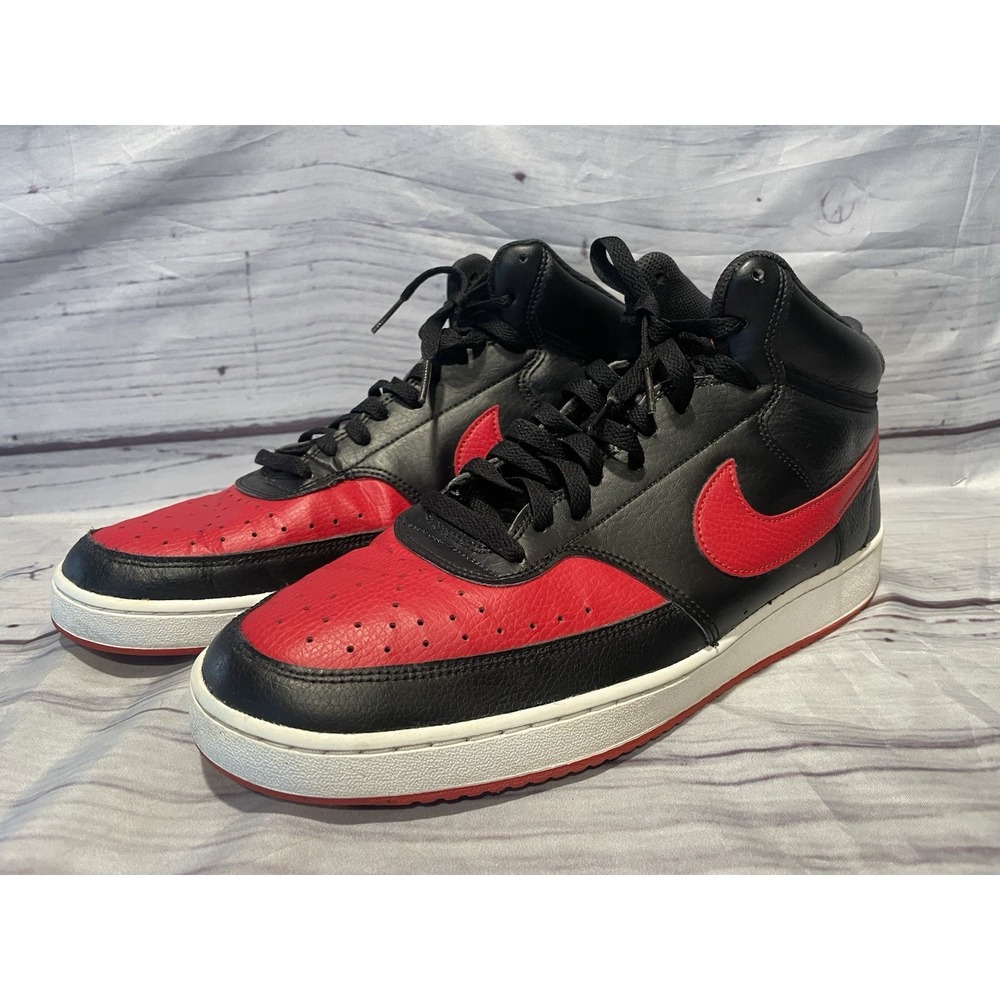 Nike Court Vision Mid Bred Black/Red DM8682-001 Men's 12 No Box